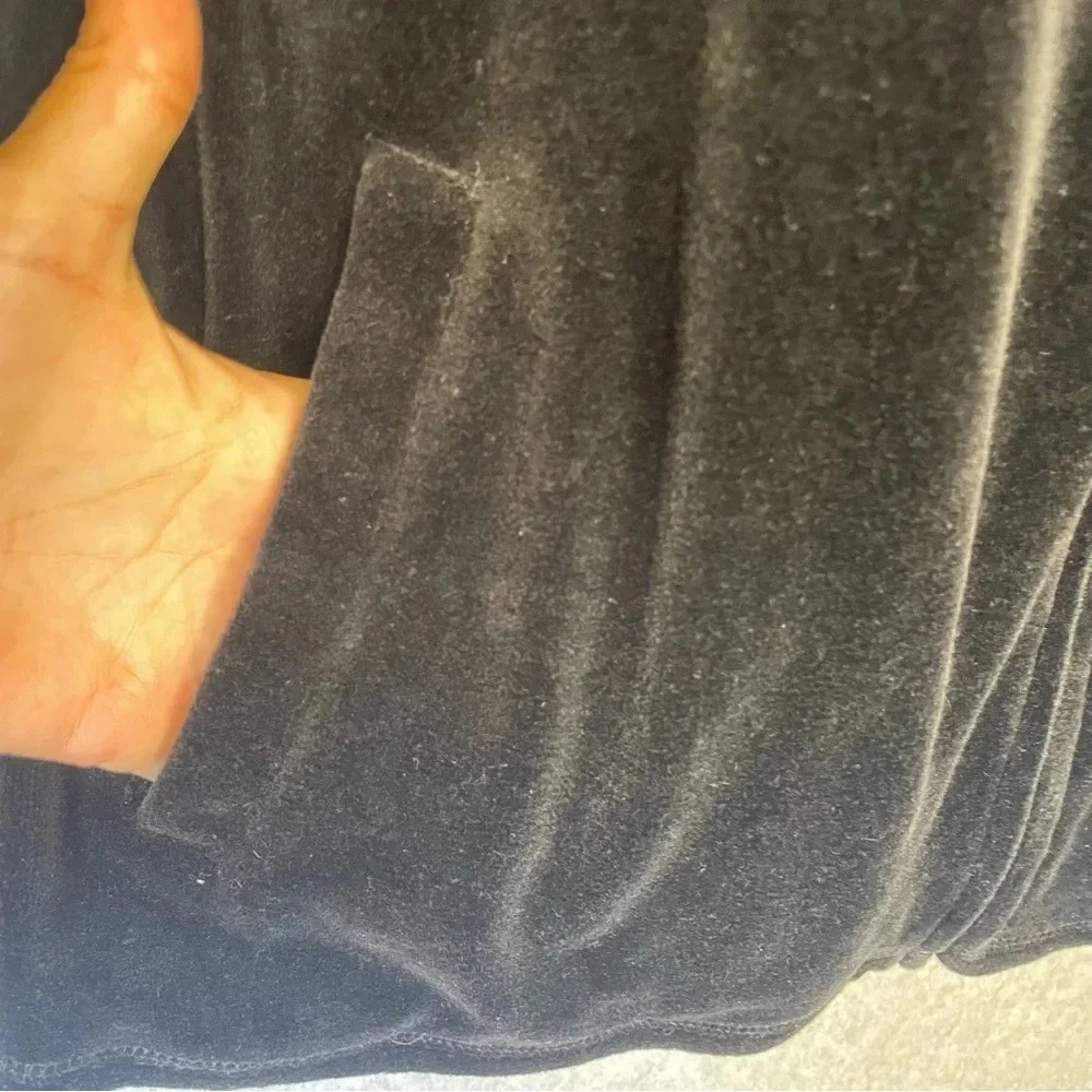 Talbots Black Velour Velvet Full Zip Jacket - Picture 4 of 6